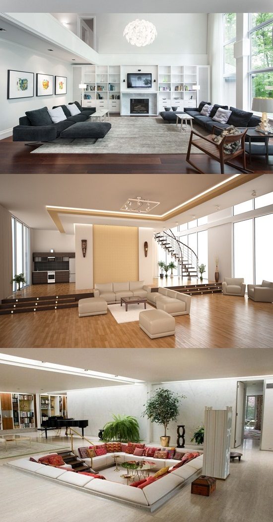 how to decorate a big living room