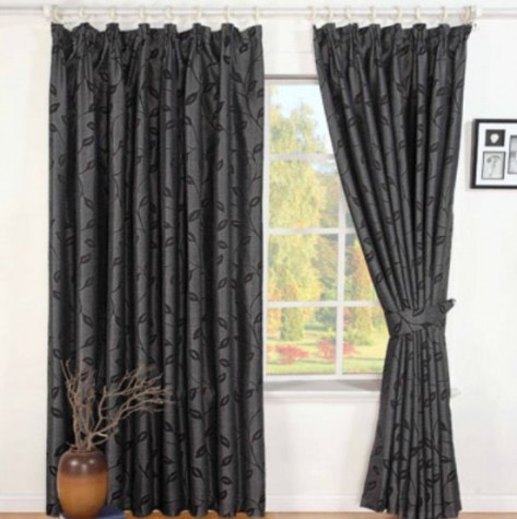 Black bedroom curtains