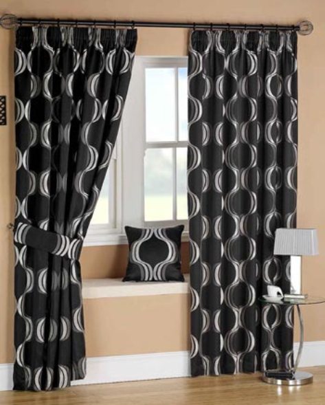 Black bedroom curtains