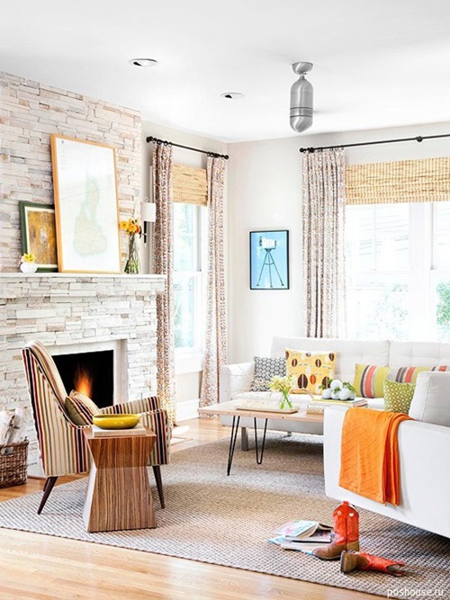 Decorating a living room with a fire place