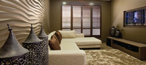 Wall cladding...wallpaper, fabric and wood!