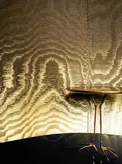 Wall cladding...wallpaper, fabric and wood!