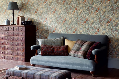 Wall cladding...wallpaper, fabric and wood!