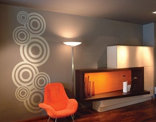 Wall cladding...wallpaper, fabric and wood!