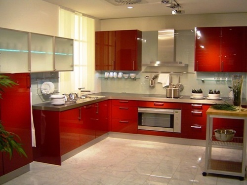 red kitchen decorating ideas, kitchen, colourful design