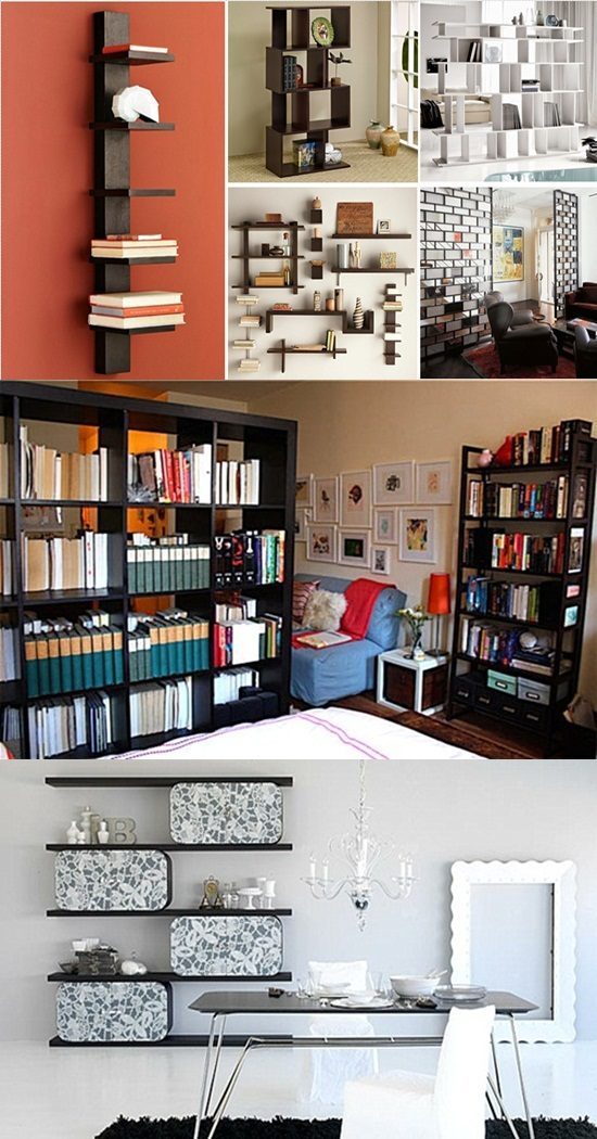 Save Space in Stylish way by using Modular Bookshelves and Room Divider