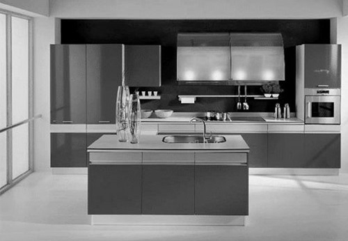 Breathtaking Glossy Black and White Kitchen Designs
