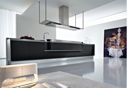 Breathtaking Glossy Black and White Kitchen Designs