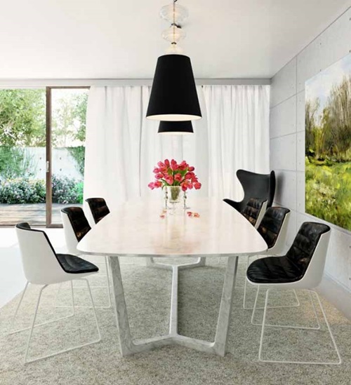 Impressive Ideas to Your Modern Black and White Dining Room