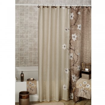 creative look in your bathroom with nice modern curtain