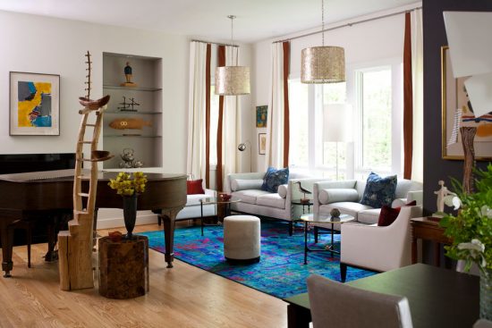 Intimate and Minimalist Traditional Family Room Decorative Tips by Heather Garrett Interior Design