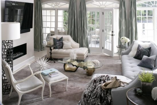 Intimate and Minimalist Traditional Family Room Decorative Tips by Heather Garrett Interior Design